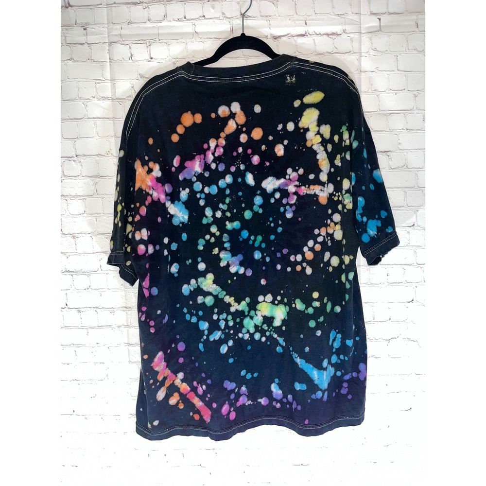 Fashion Nova MDMA Graphic Tie‎ Dye T-Shirt Black Rainbow Mens XL - Picture 4 of 5